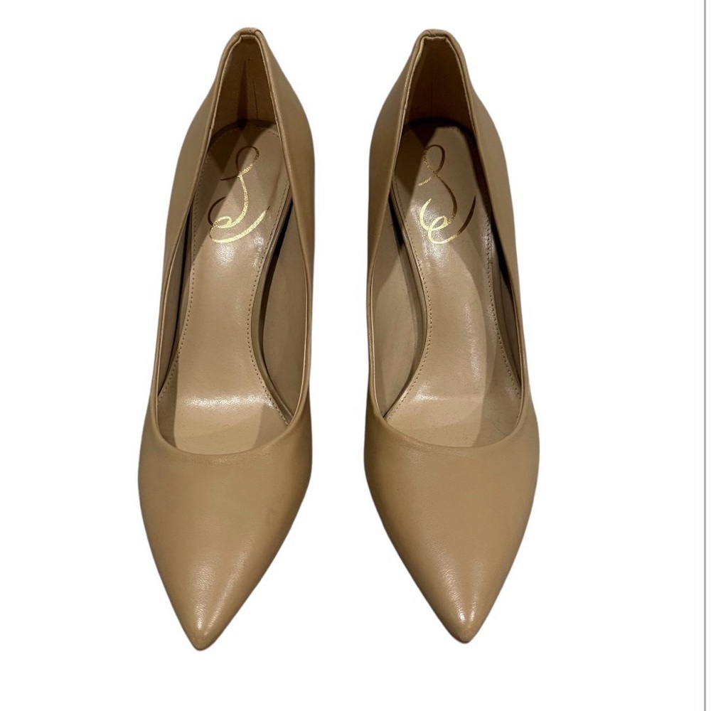 New Sam Edelman Hazel Pointed Toe Classic Beige Pumps - Picture 3 of 9